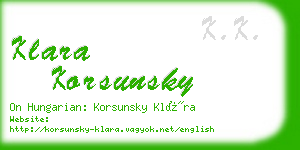 klara korsunsky business card